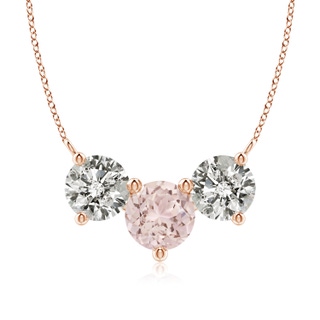 8mm A Classic Morganite and Diamond Necklace in Rose Gold