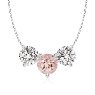 8mm AA Classic Morganite and Diamond Necklace in P950 Platinum