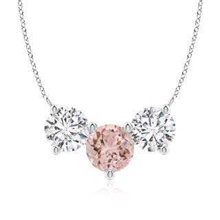 8mm AAA Classic Morganite and Diamond Necklace in P950 Platinum