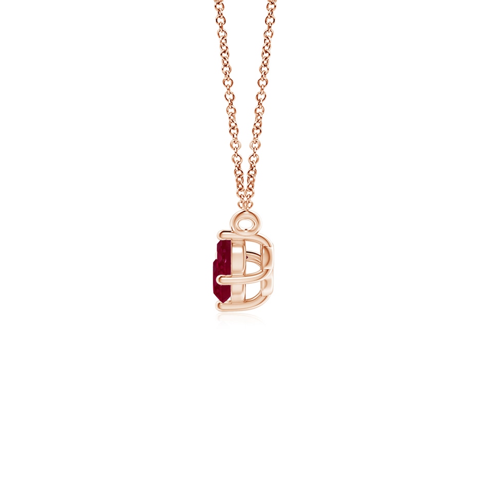 4mm A Classic Trio Round Ruby Necklace in Rose Gold side 199