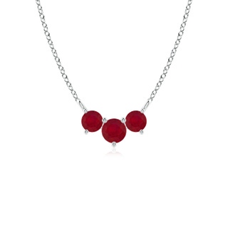 4mm AA Classic Trio Ruby Necklace in P950 Platinum