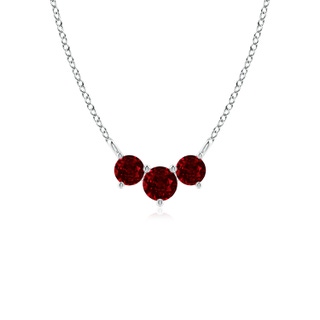 4mm AAAA Classic Trio Ruby Necklace in P950 Platinum