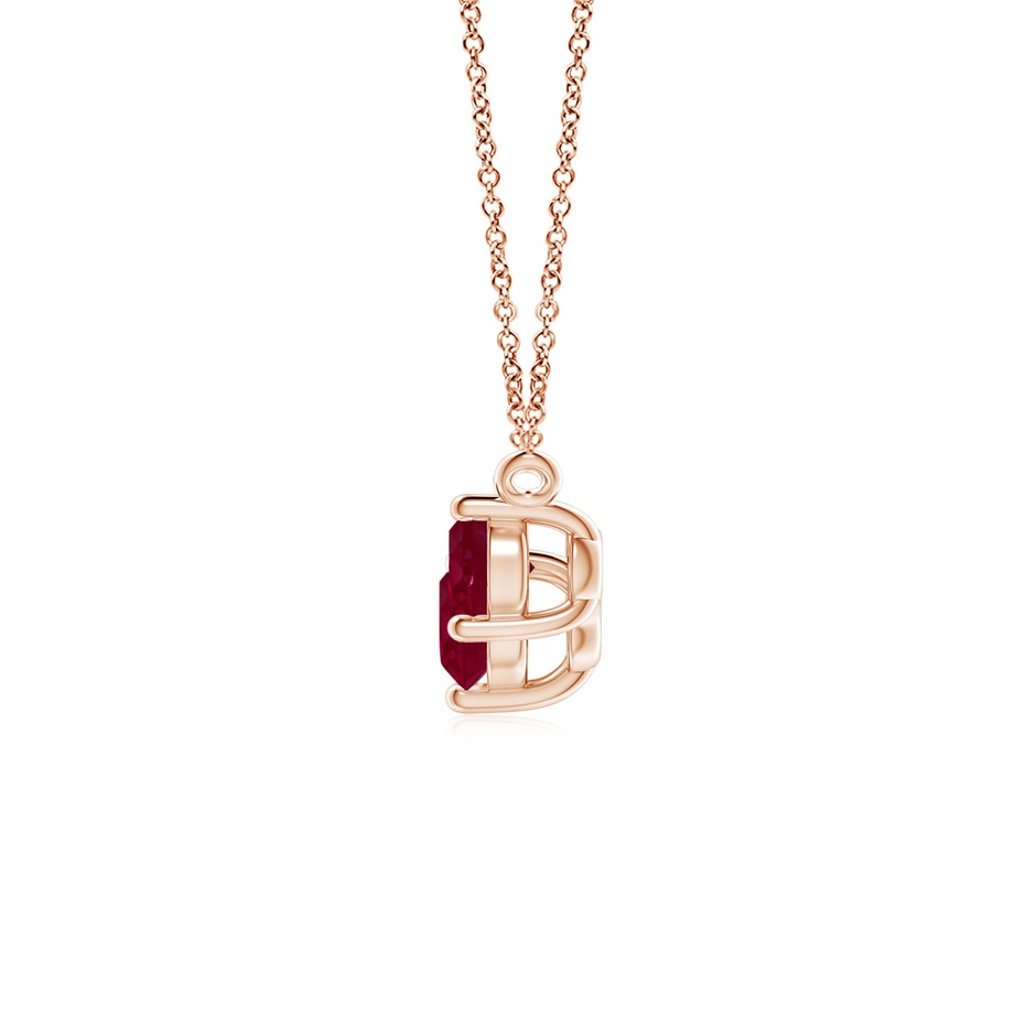 5mm A Classic Trio Round Ruby Necklace in Rose Gold side 199