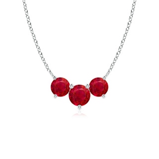 5mm AAA Classic Trio Ruby Necklace in P950 Platinum