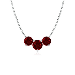 5mm AAAA Classic Trio Ruby Necklace in P950 Platinum