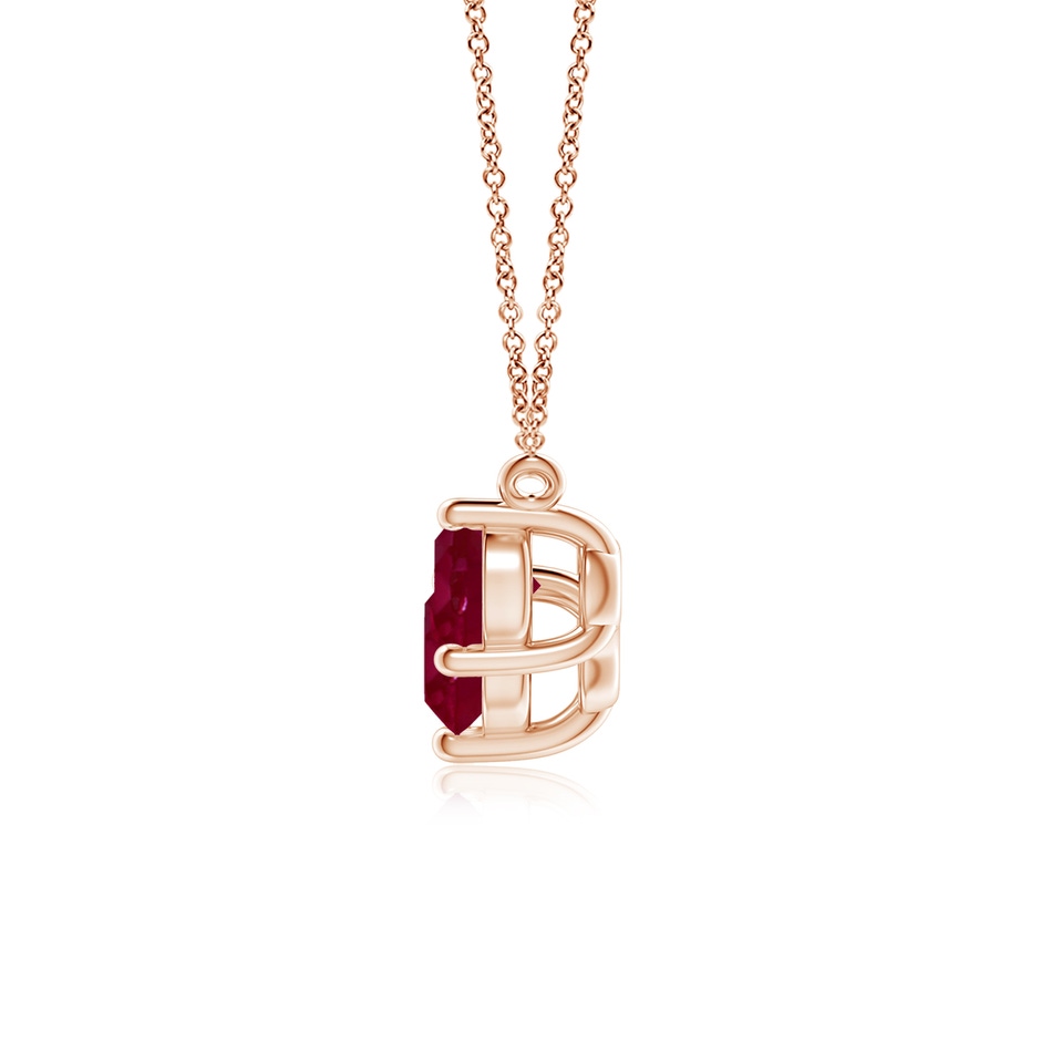 6mm A Classic Trio Round Ruby Necklace in Rose Gold side 199