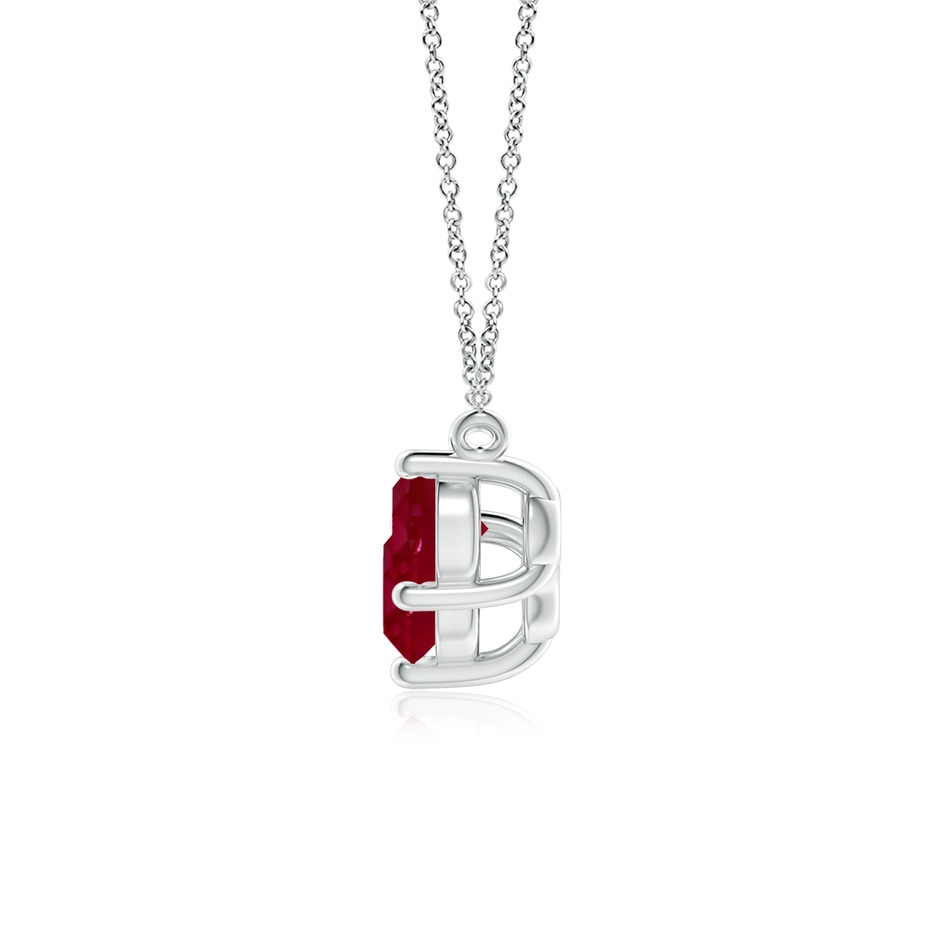 6mm AA Classic Trio Round Ruby Necklace in White Gold side 199
