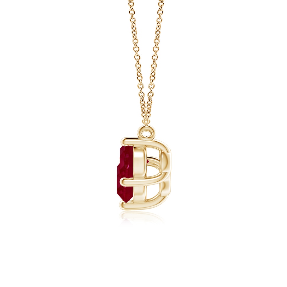 6mm AA Classic Trio Round Ruby Necklace in Yellow Gold side 199