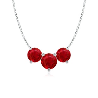 6mm AAA Classic Trio Ruby Necklace in P950 Platinum