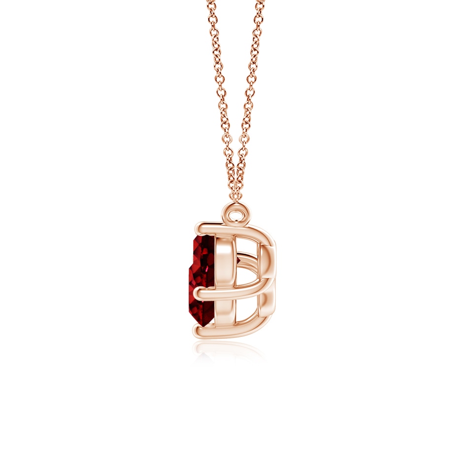 6mm AAAA Classic Trio Round Ruby Necklace in Rose Gold side 199