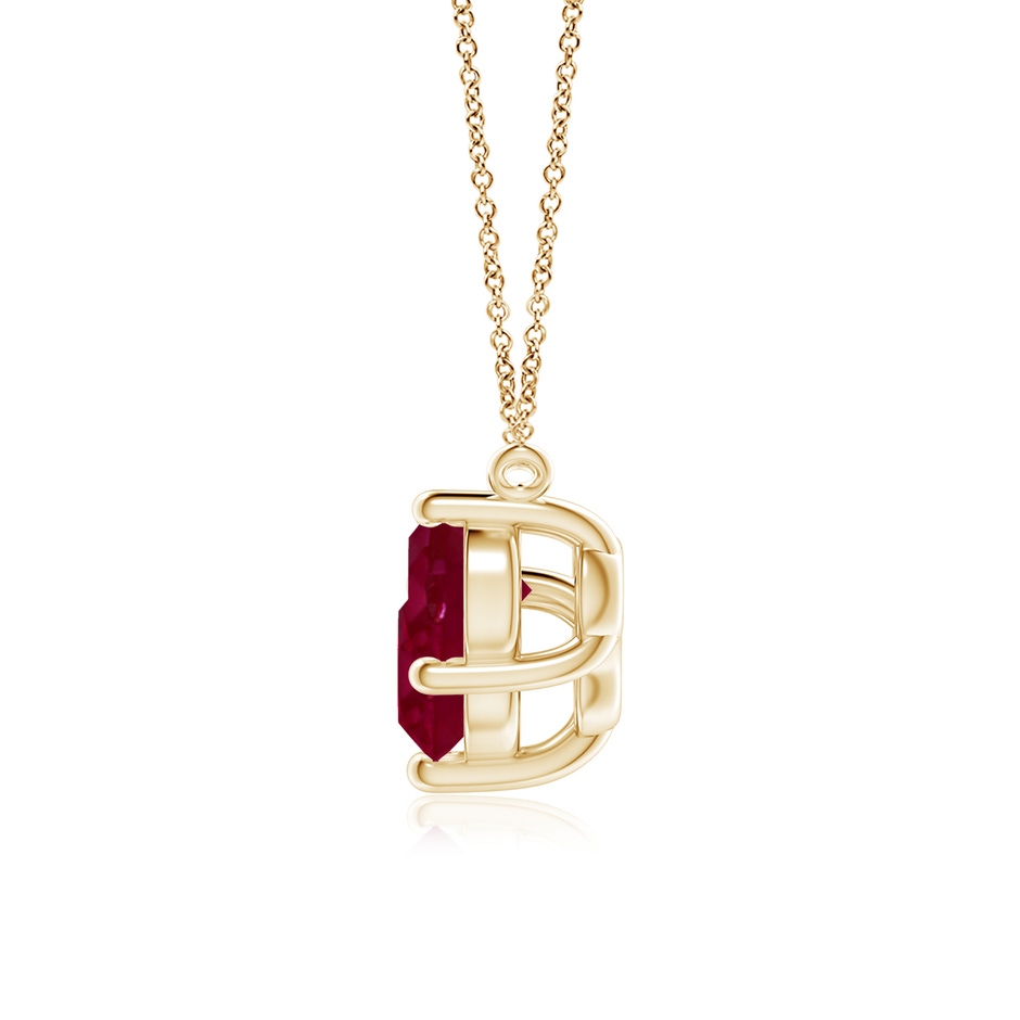 7mm A Classic Trio Round Ruby Necklace in Yellow Gold side 199