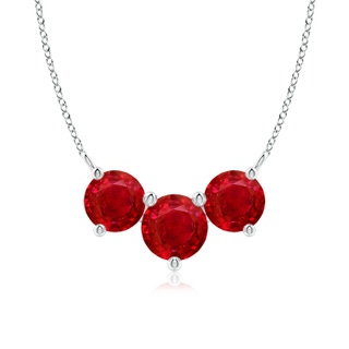 7mm AAA Classic Trio Ruby Necklace in P950 Platinum
