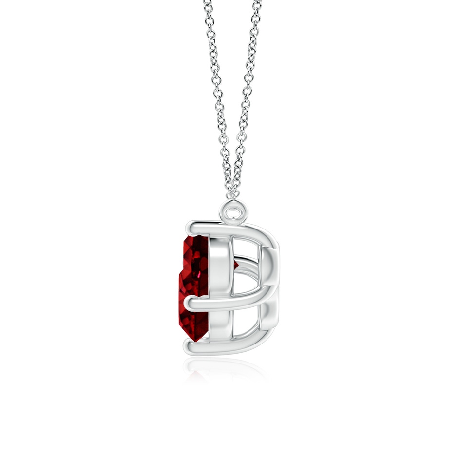 7mm AAAA Classic Trio Round Ruby Necklace in P950 Platinum side 199