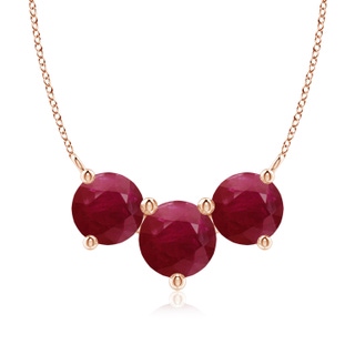 8mm A Classic Trio Ruby Necklace in Rose Gold