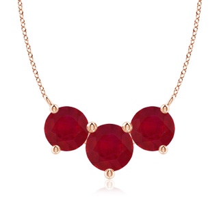 8mm AA Classic Trio Ruby Necklace in Rose Gold