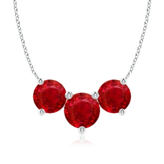 8mm AAA Classic Trio Ruby Necklace in P950 Platinum
