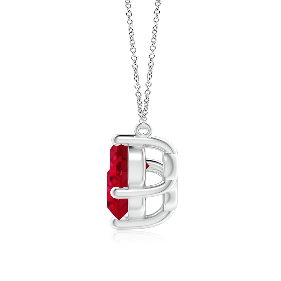 8mm AAA Classic Trio Round Ruby Necklace in P950 Platinum side 199
