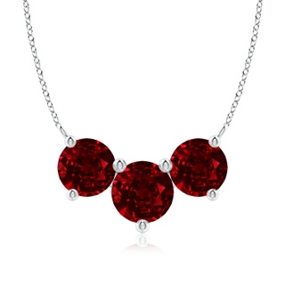 8mm AAAA Classic Trio Ruby Necklace in P950 Platinum