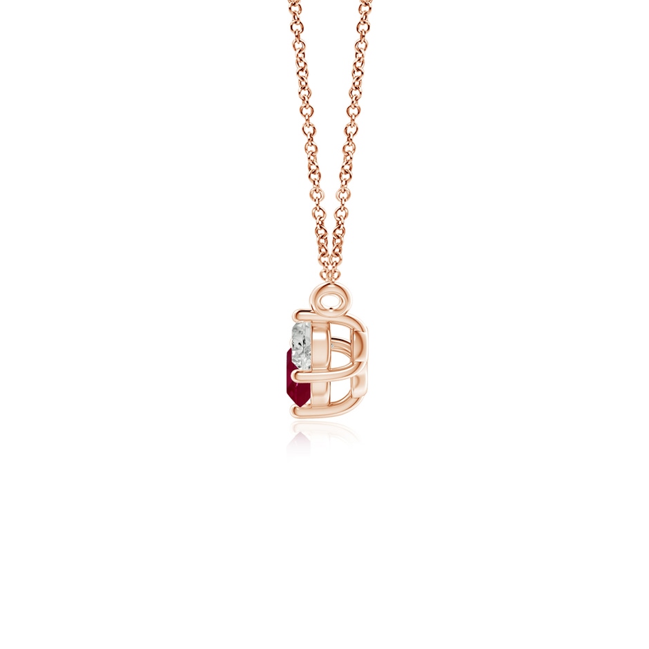 4mm A Classic Ruby and Diamond Necklace in Rose Gold side 199