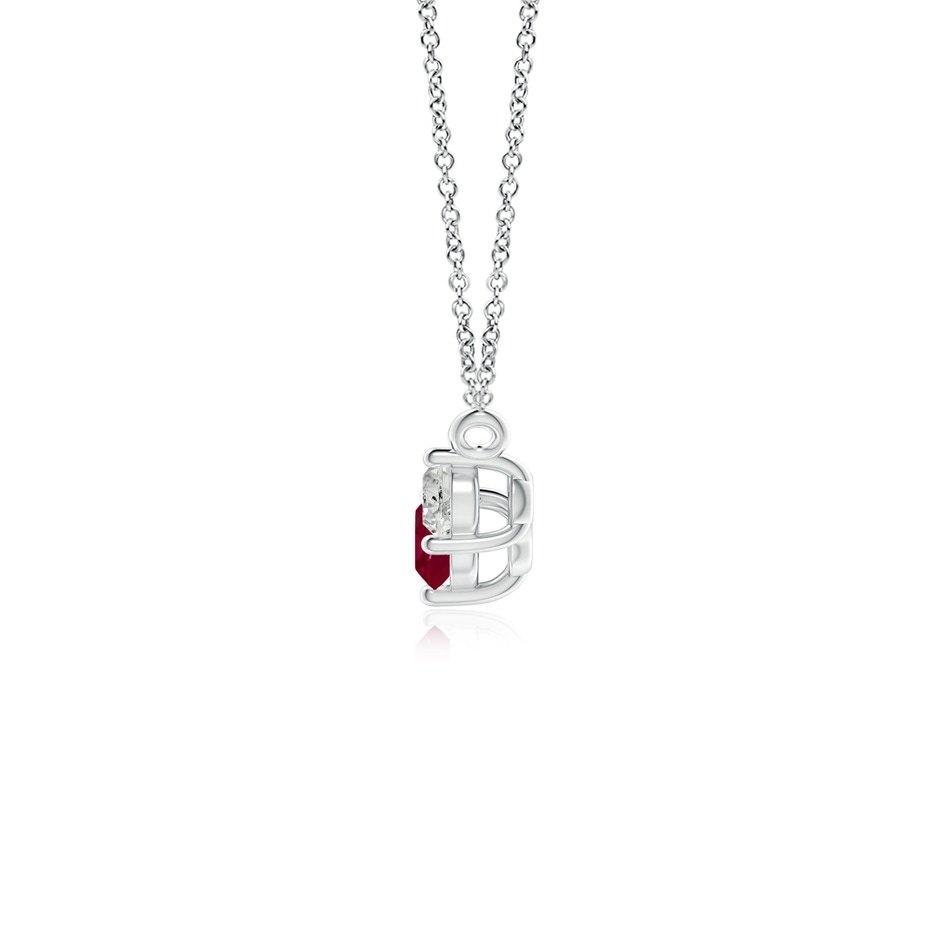 4mm A Classic Ruby and Diamond Necklace in White Gold side 199