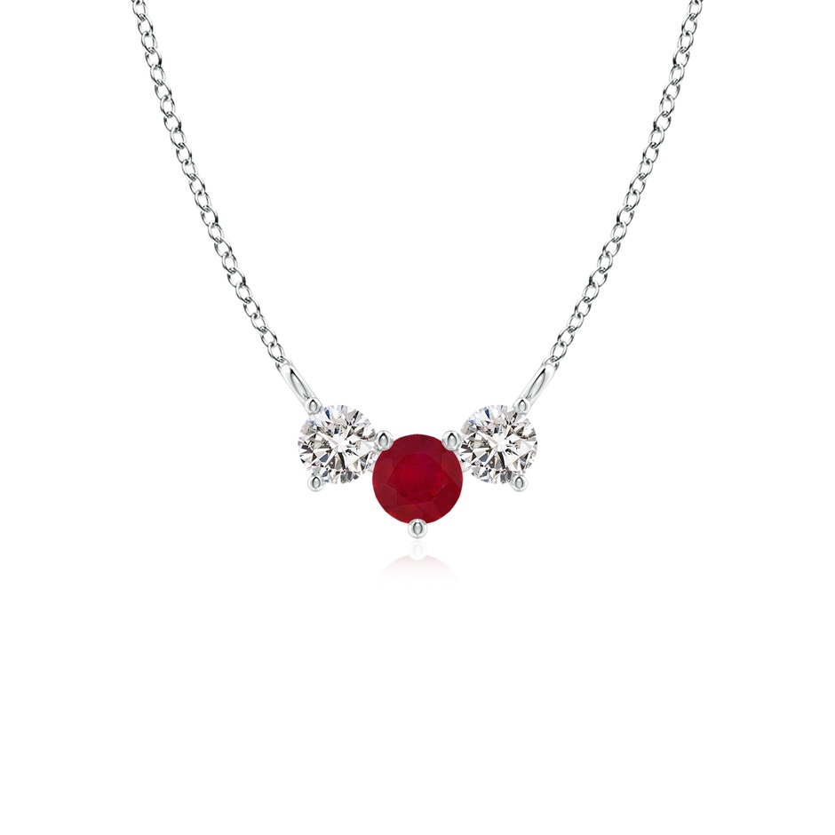 4mm AA Classic Ruby and Diamond Necklace in P950 Platinum 
