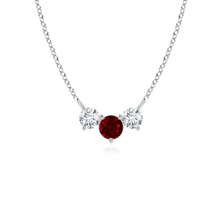 4mm AAAA Classic Ruby and Diamond Necklace in P950 Platinum