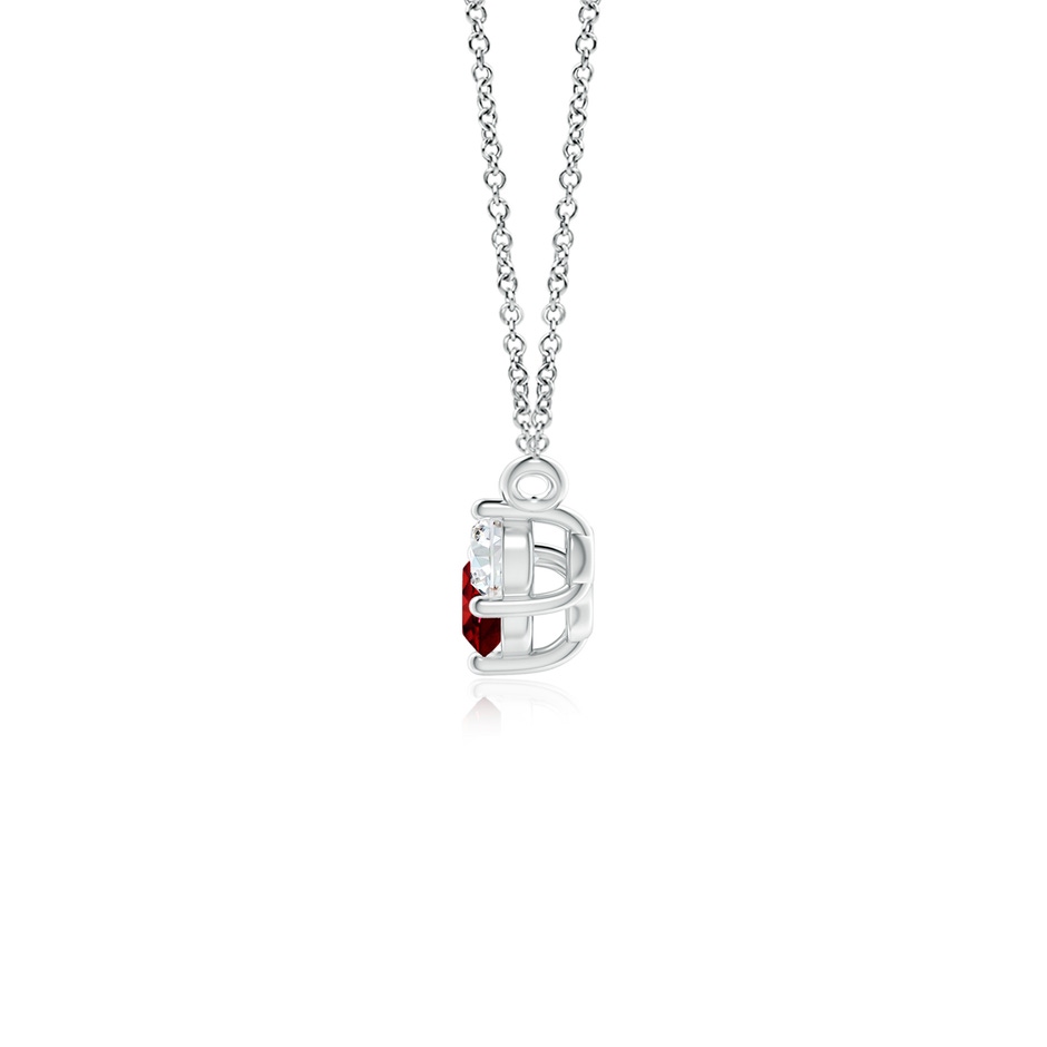4mm AAAA Classic Ruby and Diamond Necklace in P950 Platinum side 199
