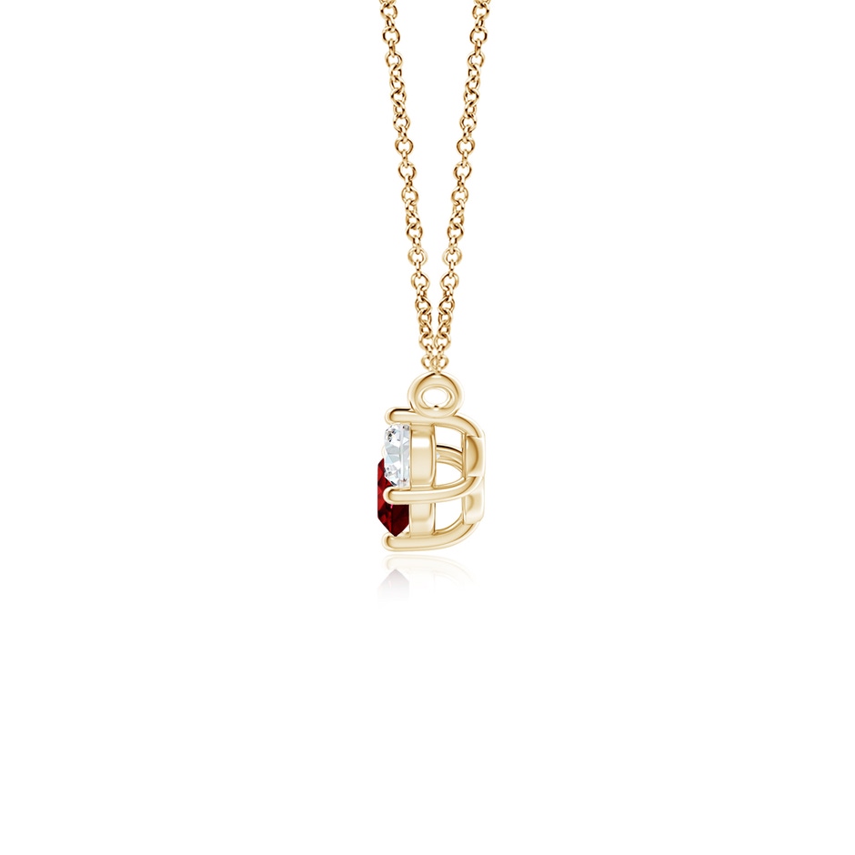 4mm AAAA Classic Ruby and Diamond Necklace in Yellow Gold side 199