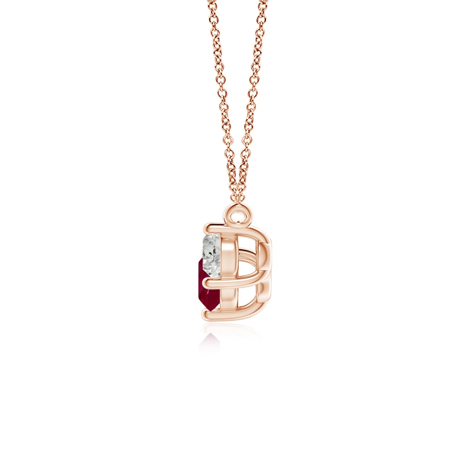 5mm A Classic Ruby and Diamond Necklace in Rose Gold side 199