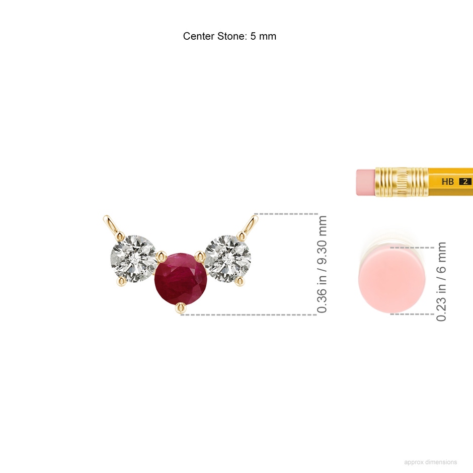 5mm A Classic Ruby and Diamond Necklace in Yellow Gold ruler