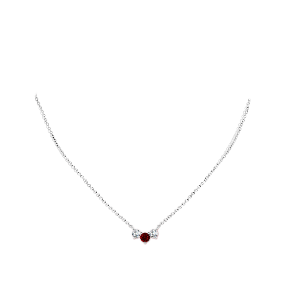 5mm AAAA Classic Ruby and Diamond Necklace in P950 Platinum pen