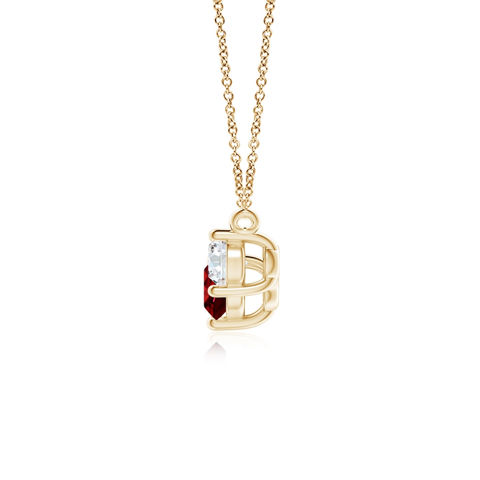 5mm AAAA Classic Ruby and Diamond Necklace in Yellow Gold side 199