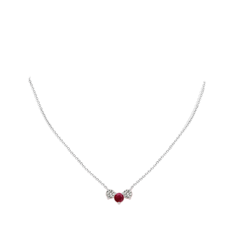6mm A Classic Ruby and Diamond Necklace in P950 Platinum pen
