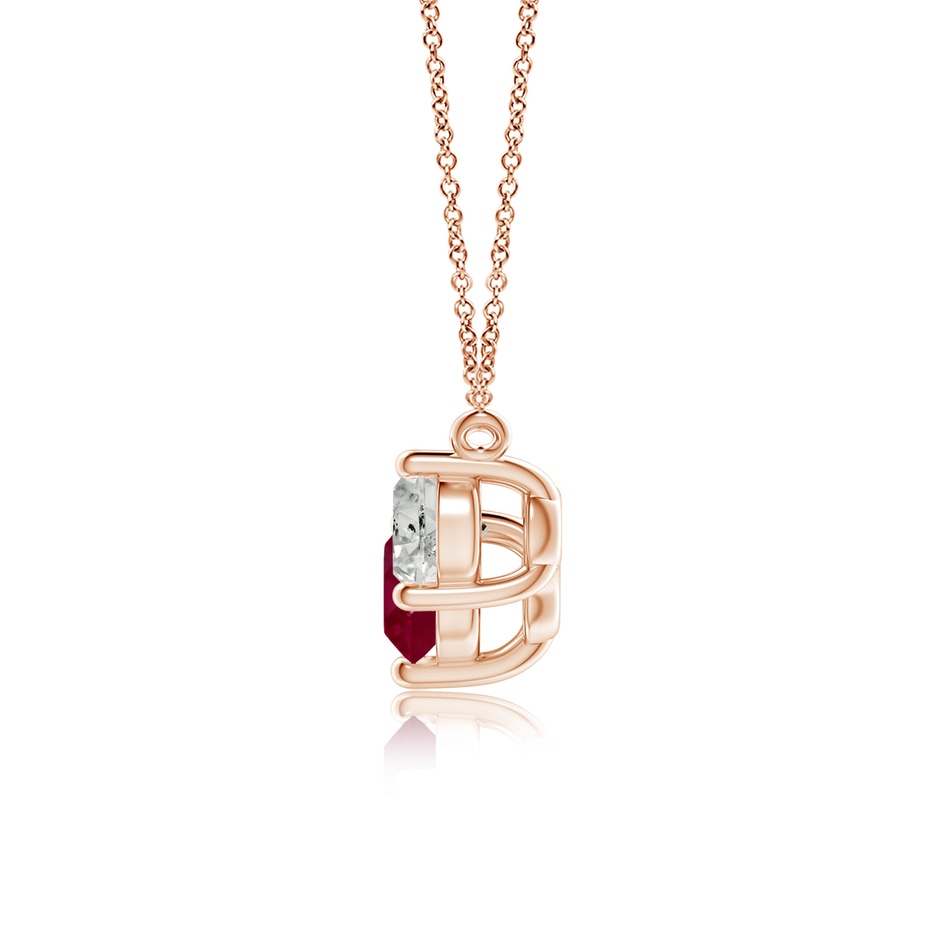 6mm A Classic Ruby and Diamond Necklace in Rose Gold side 199