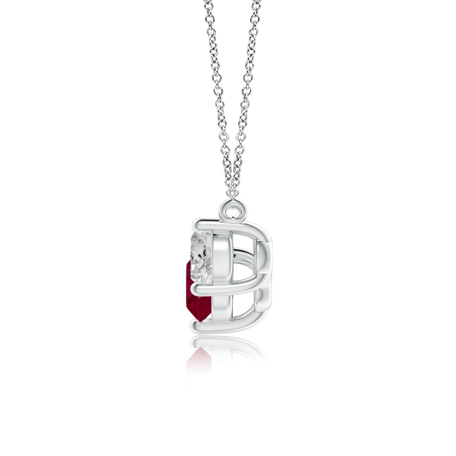 6mm A Classic Ruby and Diamond Necklace in White Gold side 199