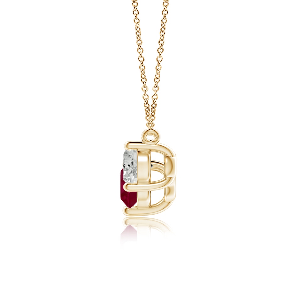 6mm A Classic Ruby and Diamond Necklace in Yellow Gold side 199