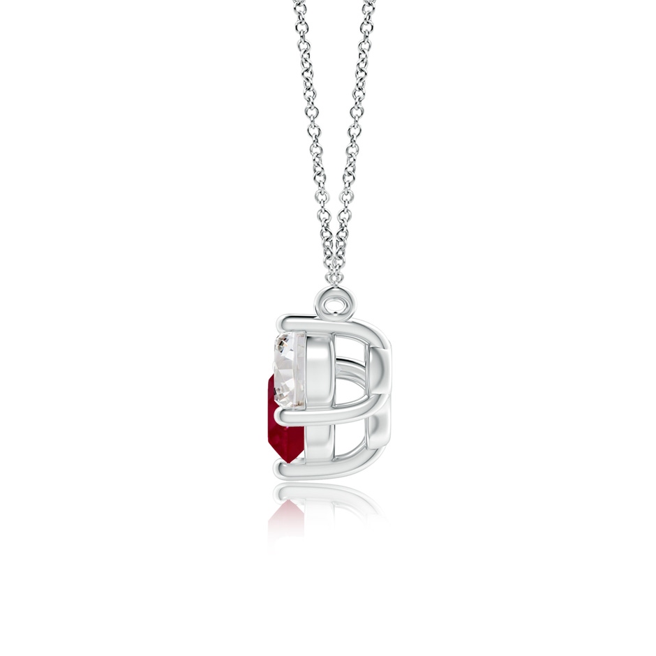 6mm AA Classic Ruby and Diamond Necklace in White Gold side 199