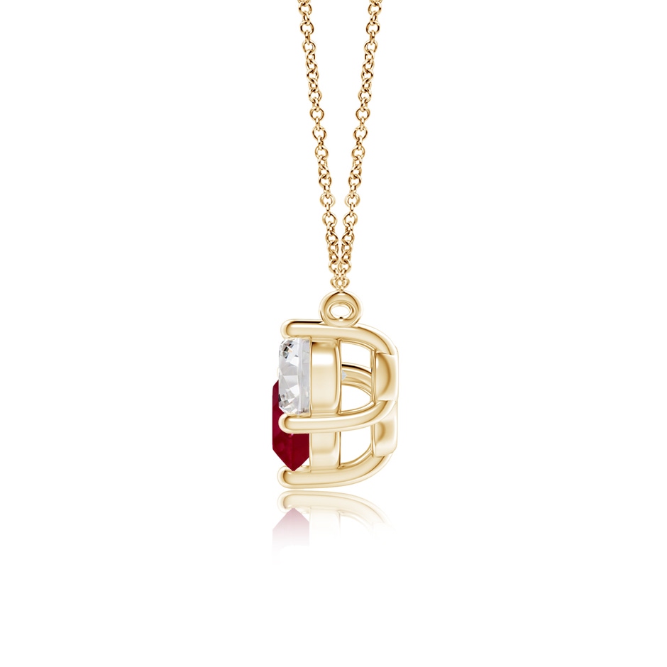 6mm AA Classic Ruby and Diamond Necklace in Yellow Gold side 199