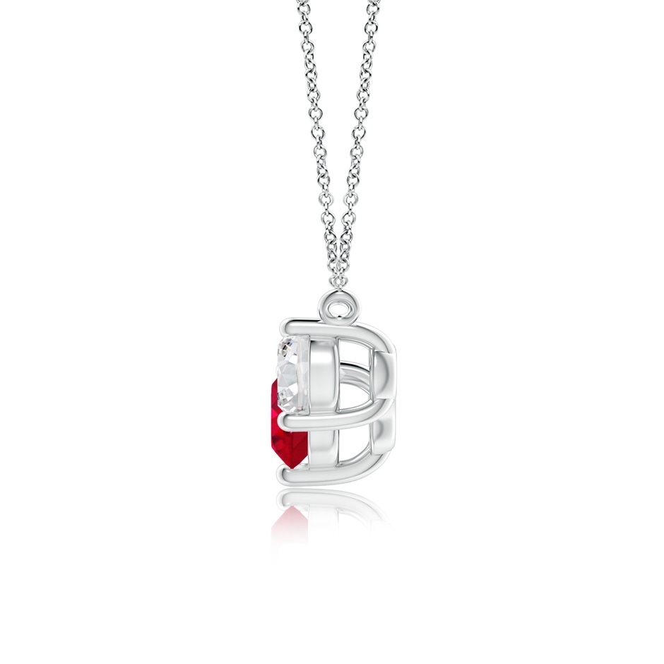 6mm AAA Classic Ruby and Diamond Necklace in P950 Platinum side 199