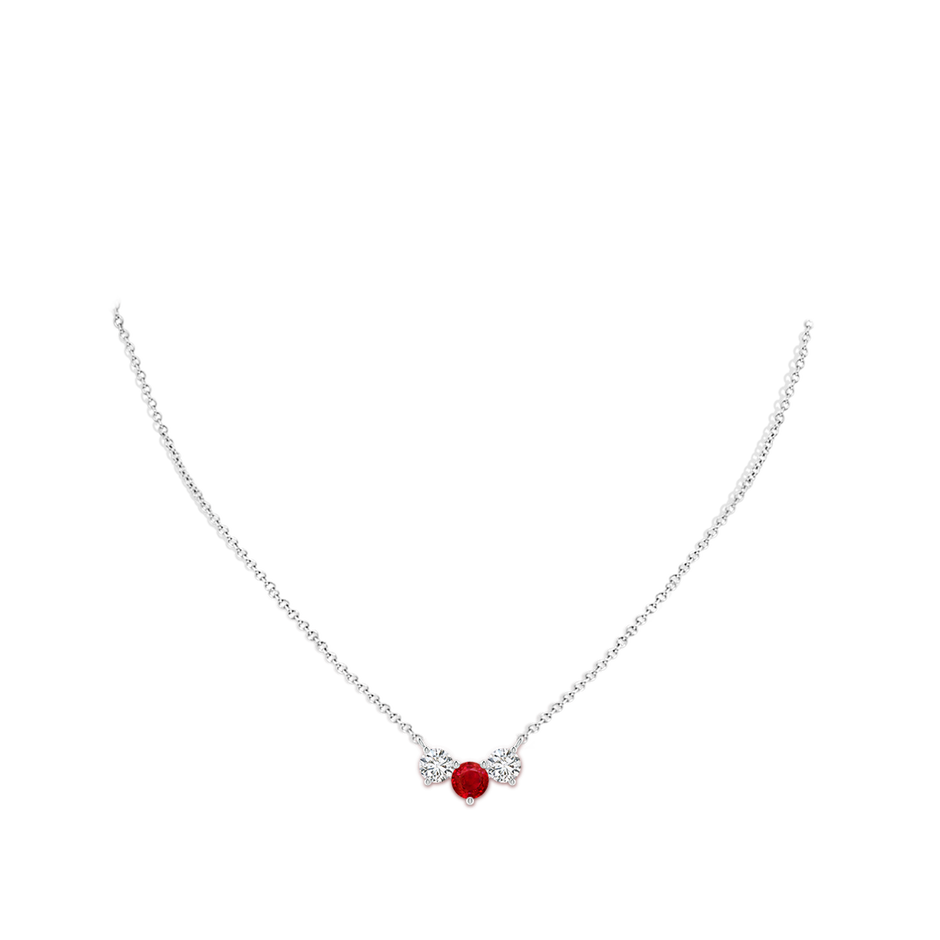 6mm AAA Classic Ruby and Diamond Necklace in P950 Platinum pen