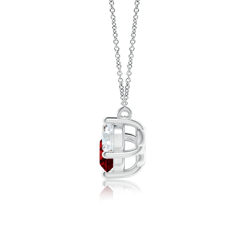 6mm AAAA Classic Ruby and Diamond Necklace in P950 Platinum side 199