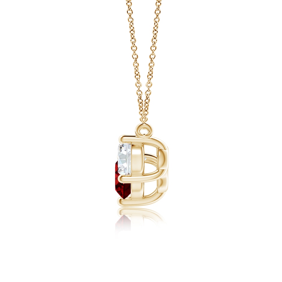 6mm AAAA Classic Ruby and Diamond Necklace in Yellow Gold side 199