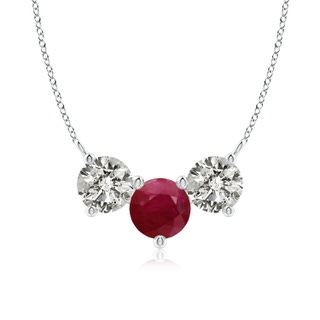 7mm A Classic Ruby and Diamond Necklace in P950 Platinum