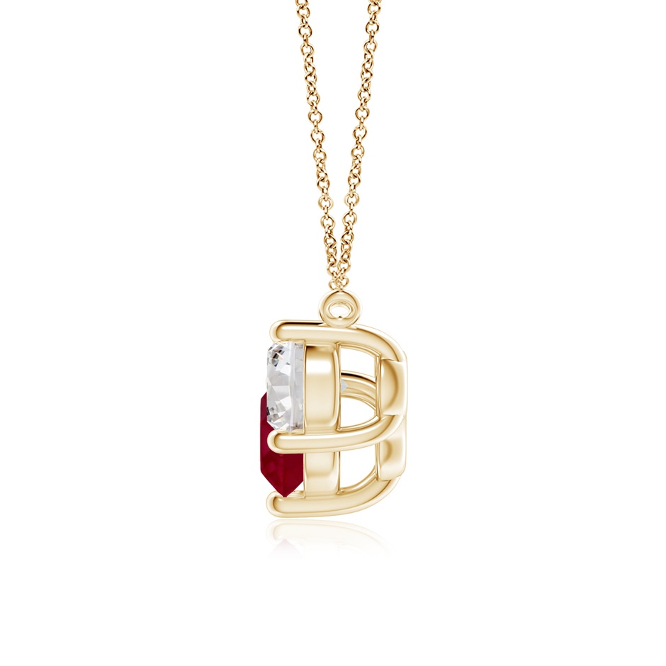 7mm AA Classic Ruby and Diamond Necklace in Yellow Gold side 199