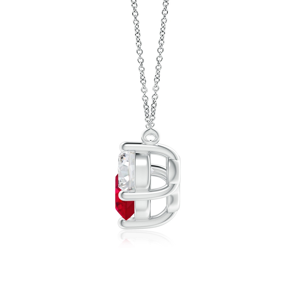 7mm AAA Classic Ruby and Diamond Necklace in P950 Platinum side 199