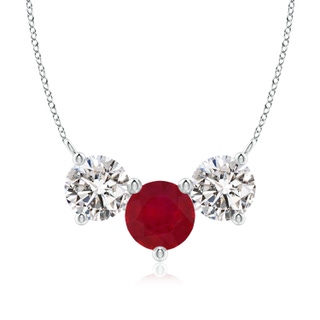 8mm AA Classic Ruby and Diamond Necklace in P950 Platinum