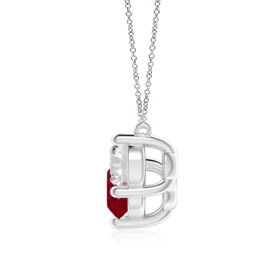 8mm AA Classic Ruby and Diamond Necklace in P950 Platinum side 199
