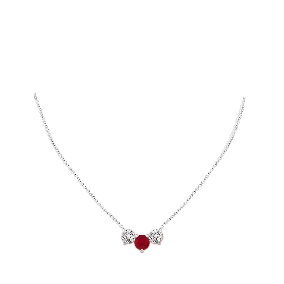 8mm AA Classic Ruby and Diamond Necklace in P950 Platinum pen