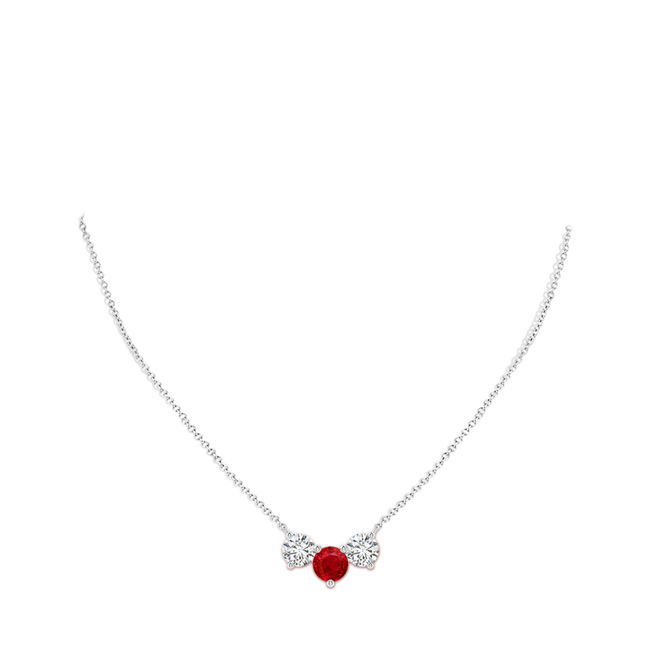 8mm AAA Classic Ruby and Diamond Necklace in P950 Platinum pen