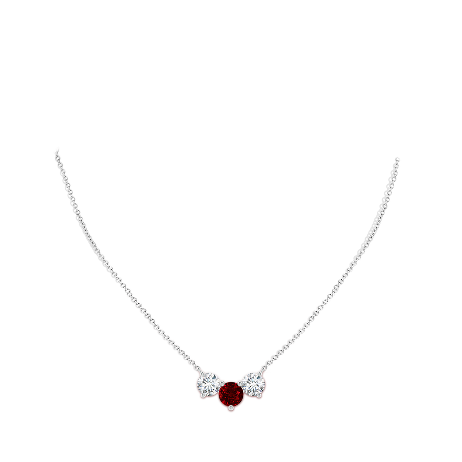 8mm AAAA Classic Ruby and Diamond Necklace in P950 Platinum pen